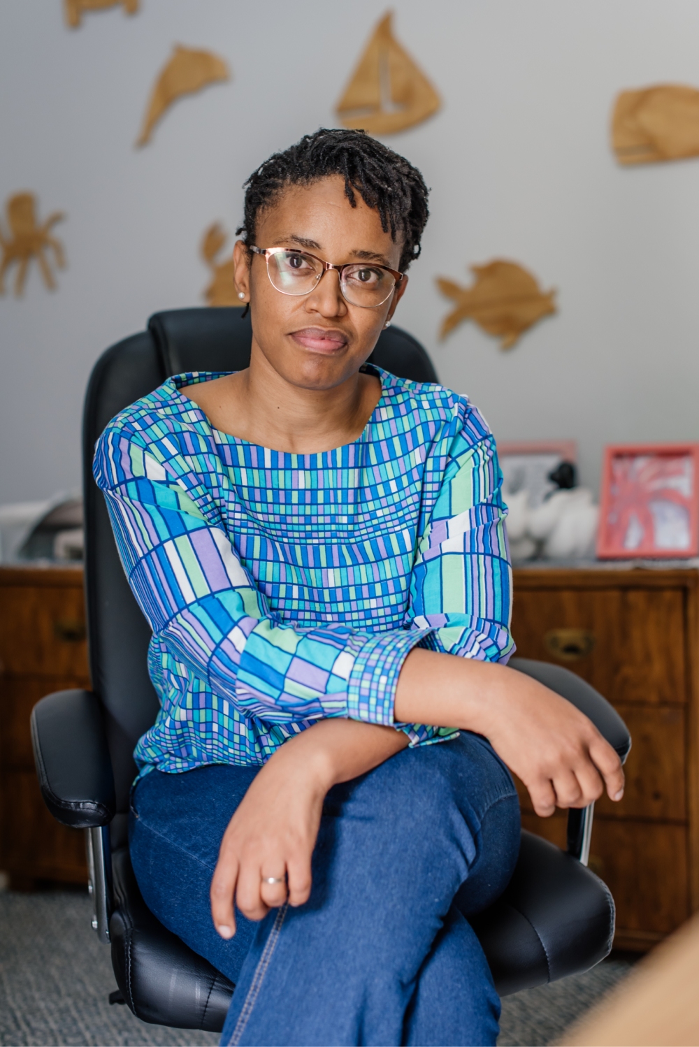 Dr Cora Chinyanga-Bopape in her medical office